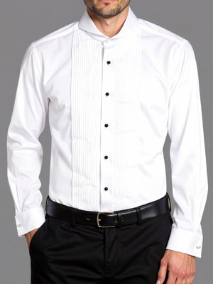 Extreme Cutaway White Tuxedo Shirt French Cuff