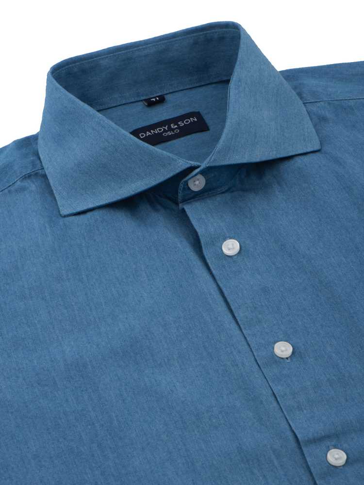 Shop Light indigo Denim Shirt Men Online at Great Price – VUDU