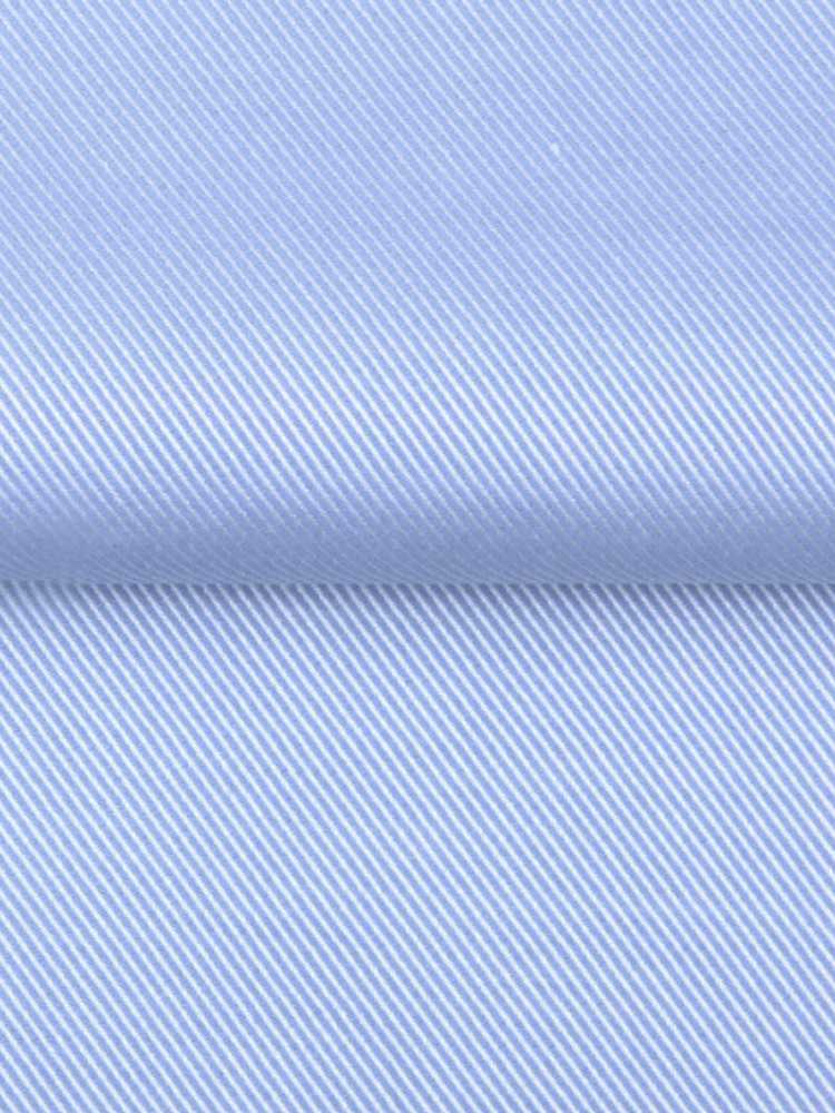 Extreme Cutaway Collar Shirt with Double Cuff in Blue Swiss Poplin