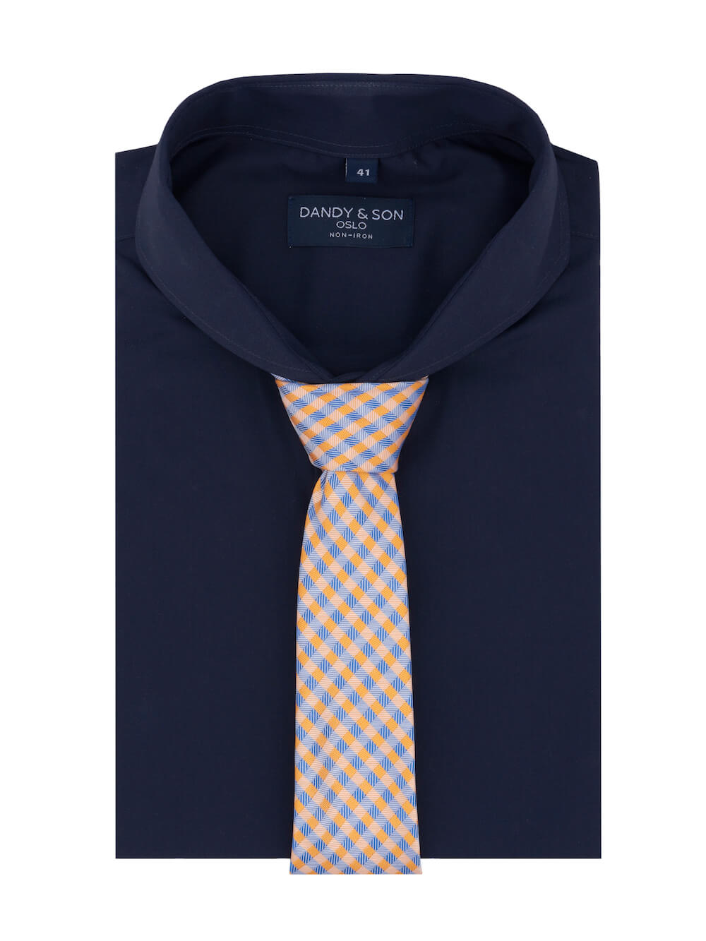 Blue & Orange Paisley Slim Shirt - High Collar