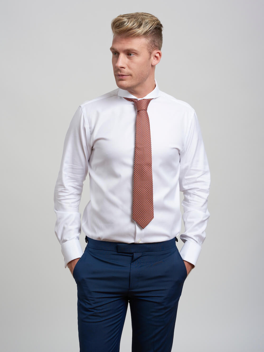 SON Premium Weave Cuff DANDY Extreme Shirt White & - French Cutaway